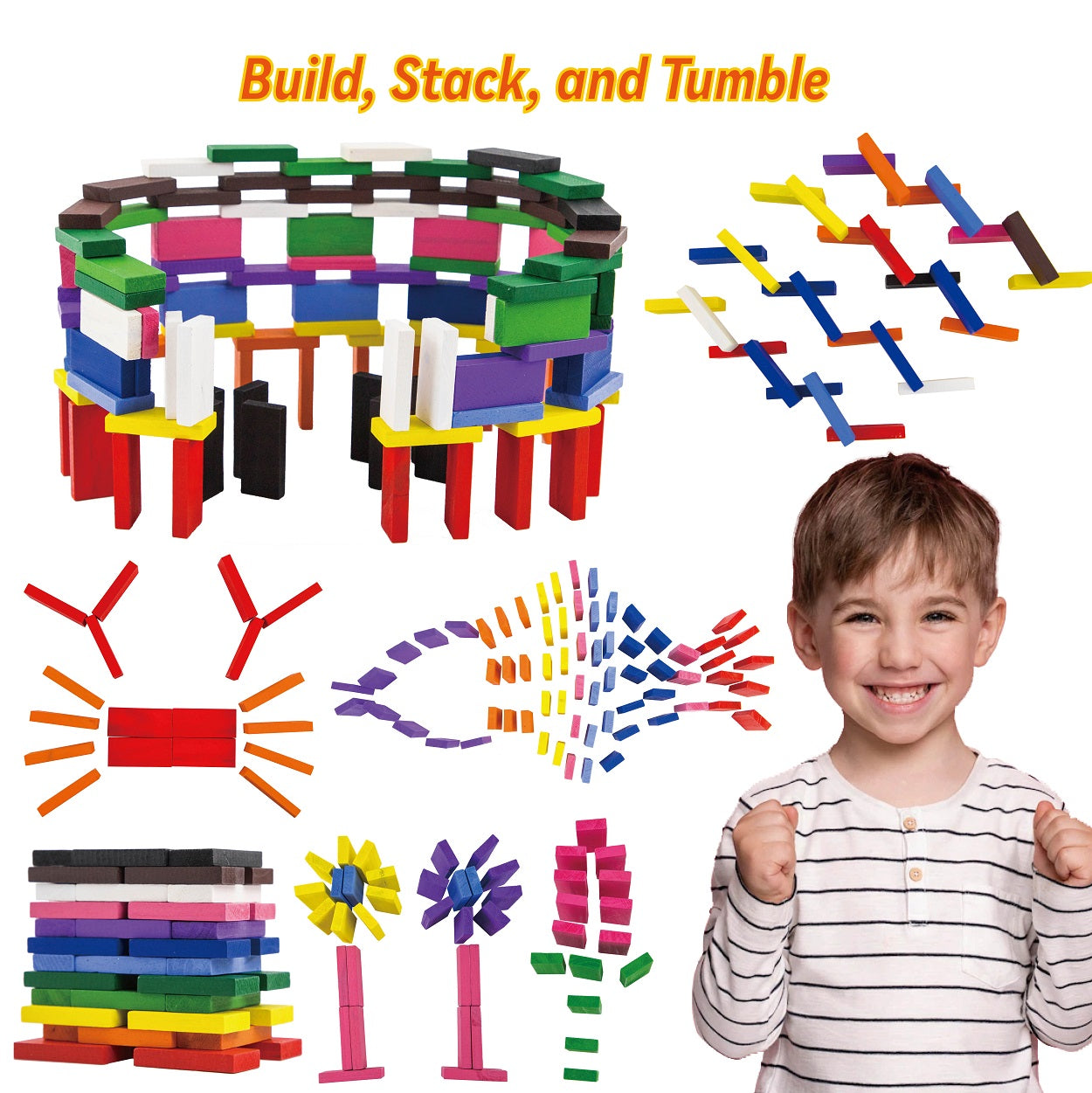 Bulk Wooden Colorful Dominoes - Bulk Packaging